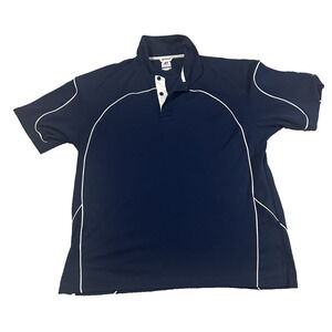 Russell Athletic Dri-Power Polo Shirt XL Navy Blue Golf Activewear Fire Dept Emb